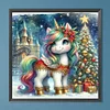 Diamond Painting -DIY Round Drill Christmas Tree Unicorn(40x40cm)