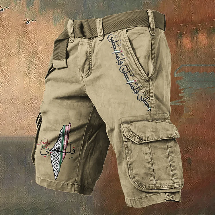 Men's Hope Peace Forever Cargo Shorts (Belt Not Included)