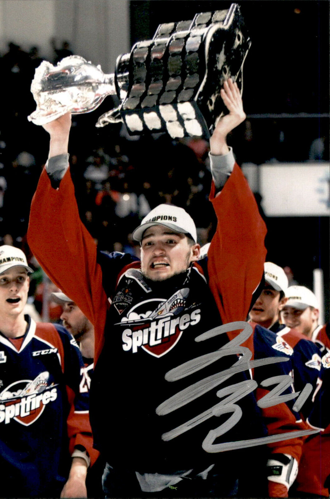 Logan Brown SIGNED autographed 4x6 Photo Poster painting WINDSOR SPITFIRES / MEMORIAL CUP 2017