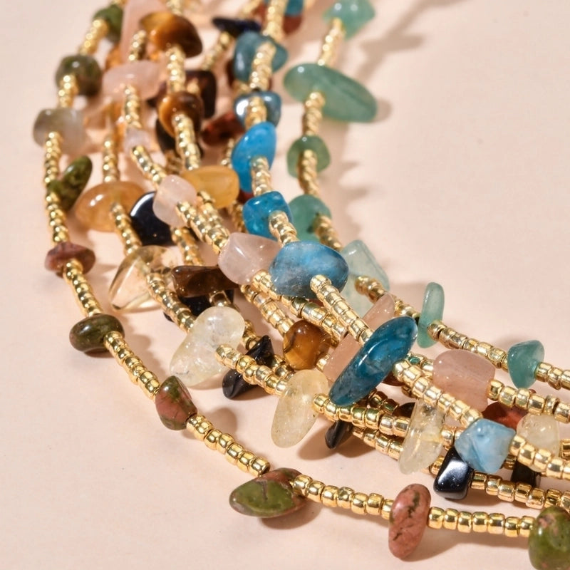 Stone Copper Geometric Necklace