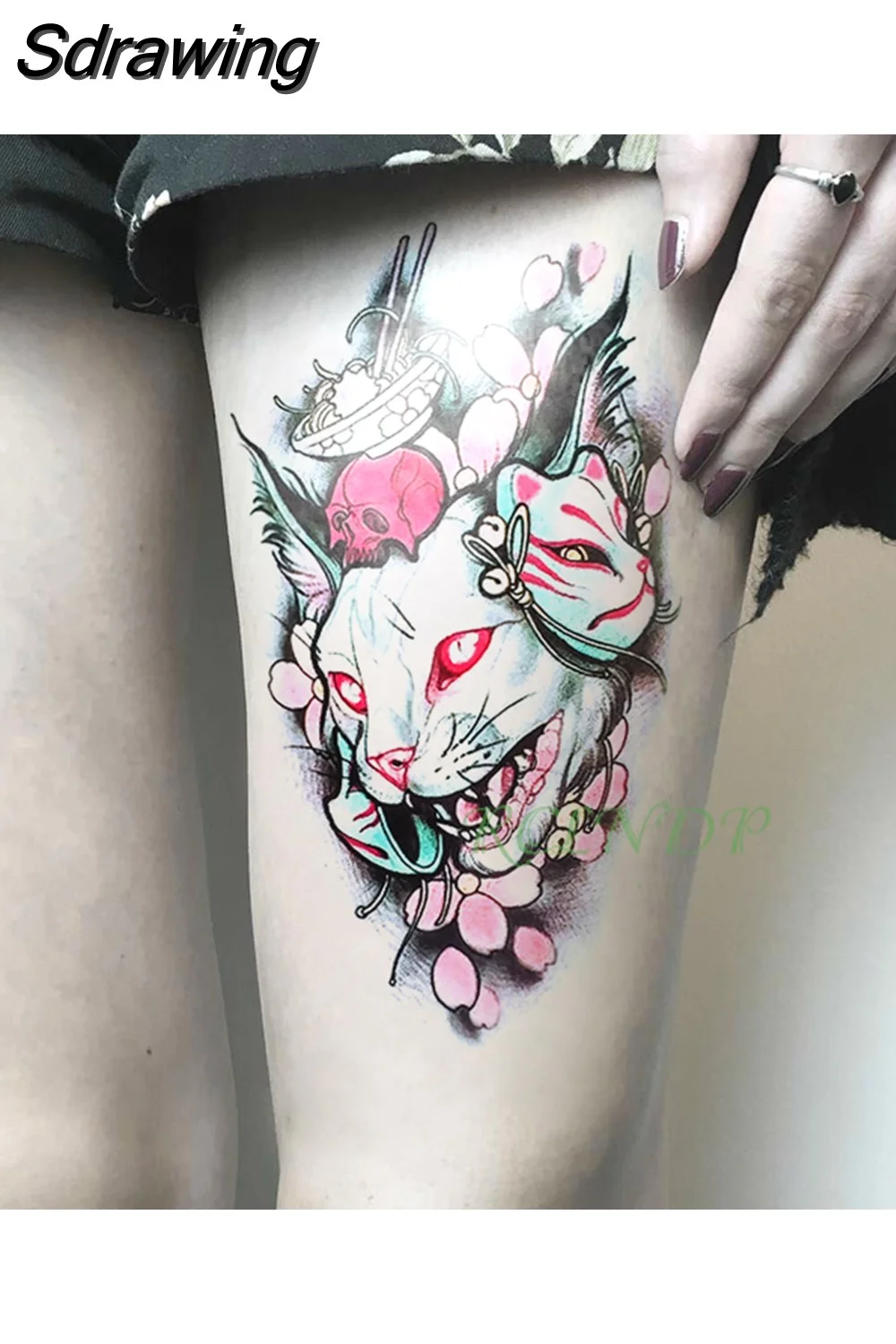 Sdrawing Temporary Tattoo Sticker crow tiger Ganesha wolf forest tatto stickers flash tatoo fake tattoos for women men 7