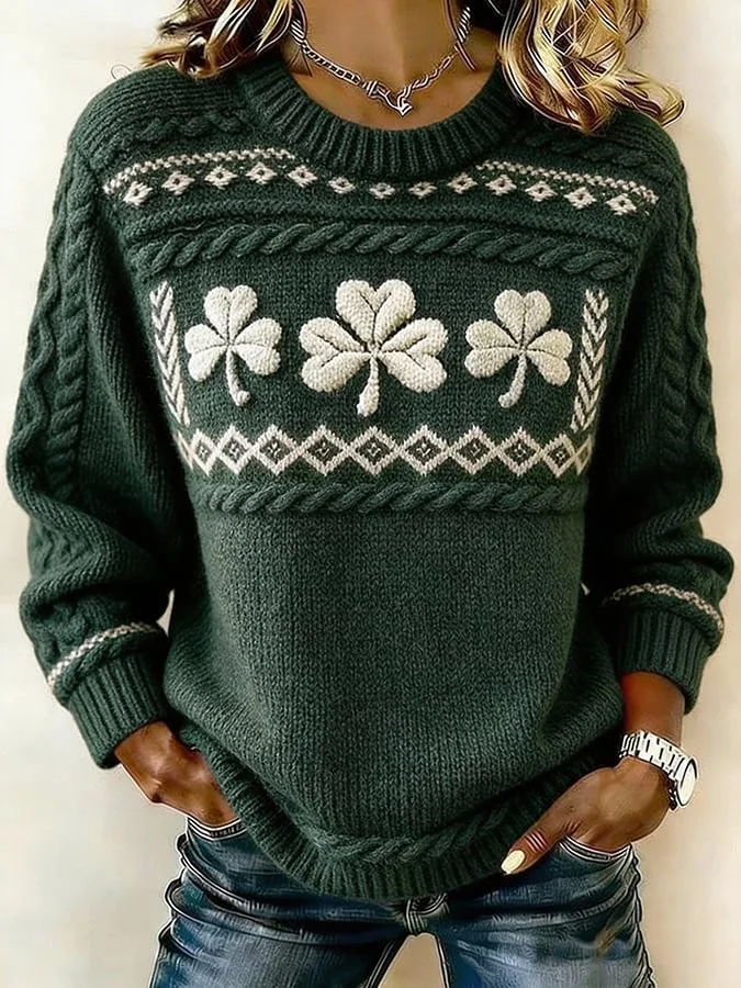 Women's St. Patrick's Day Print Sweater 