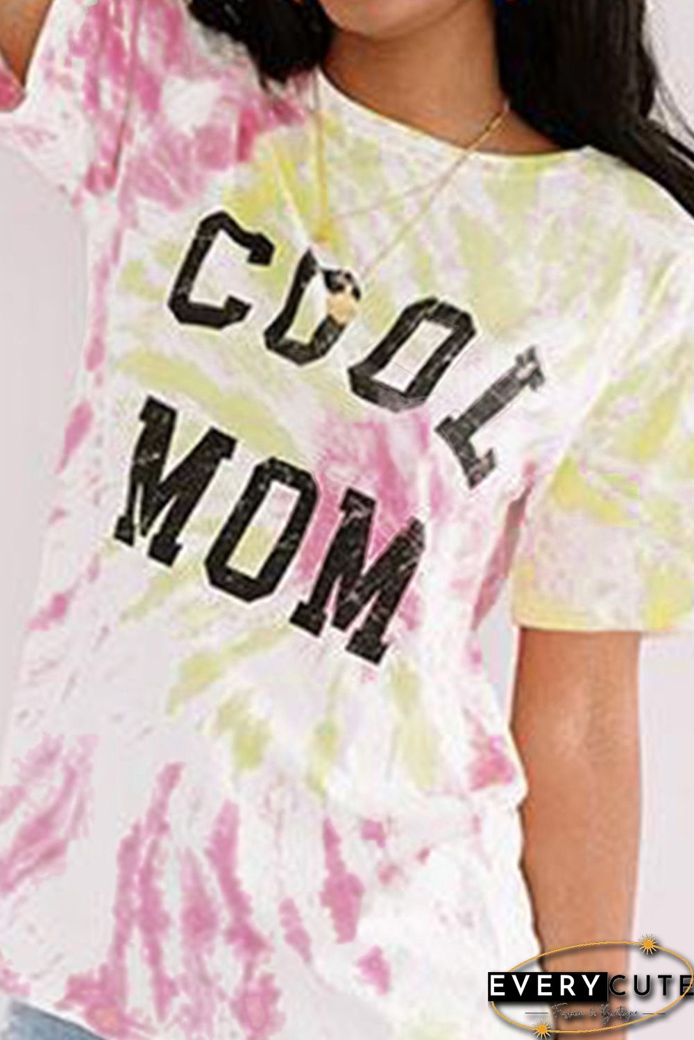 Pink COOL MOM Tie Dye Tee