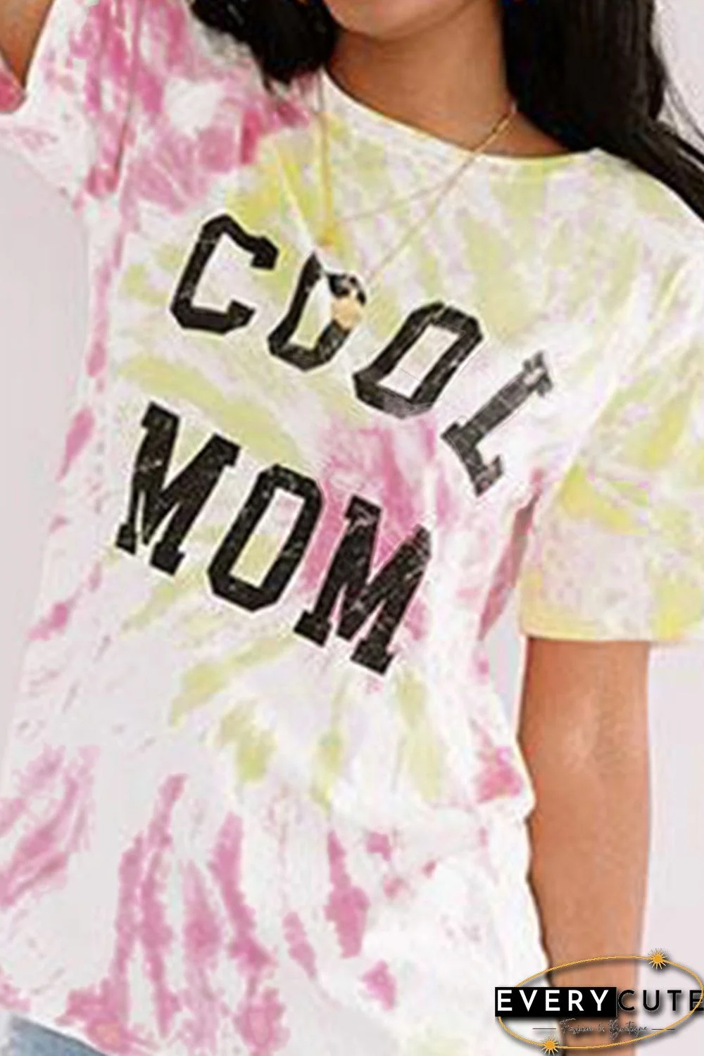 Pink COOL MOM Tie Dye Tee