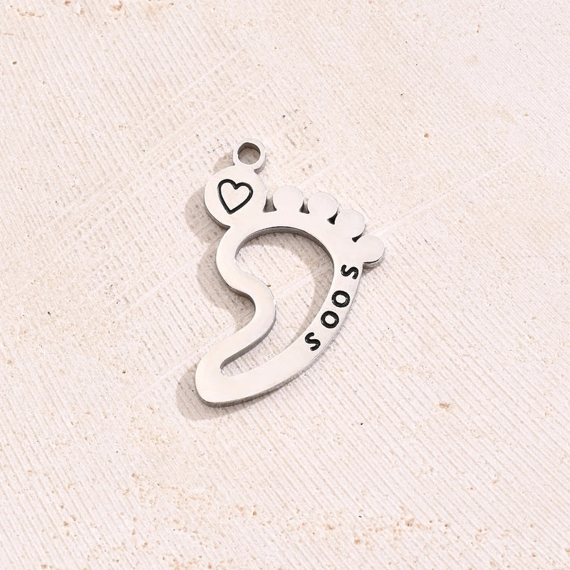 1 Piece 10x9mm 16x13mm 22x13mm Hole 1~1.9mm 304 Stainless Steel 18K Gold Plated Swan Footprint Snake Polished Jewelry Accessories Pendant