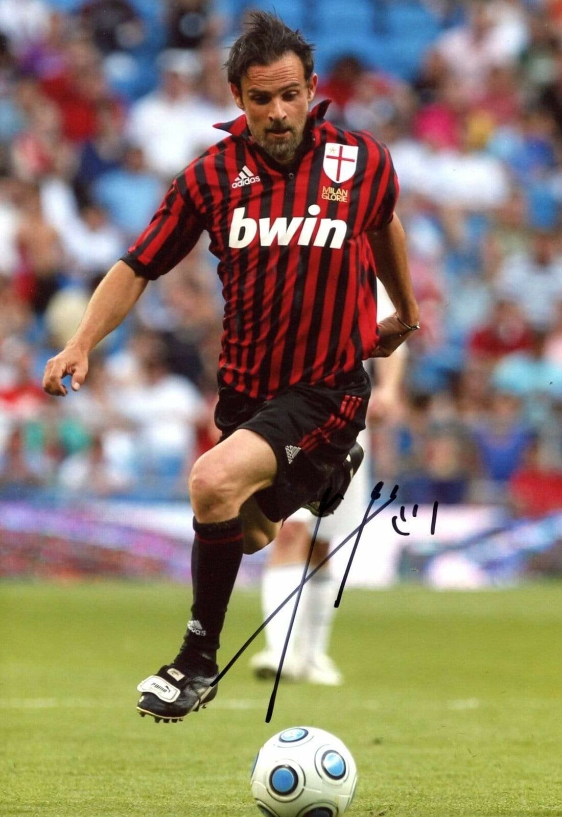 STRIKER Marco Simone AC MILANO autograph, In-Person signed Photo Poster painting