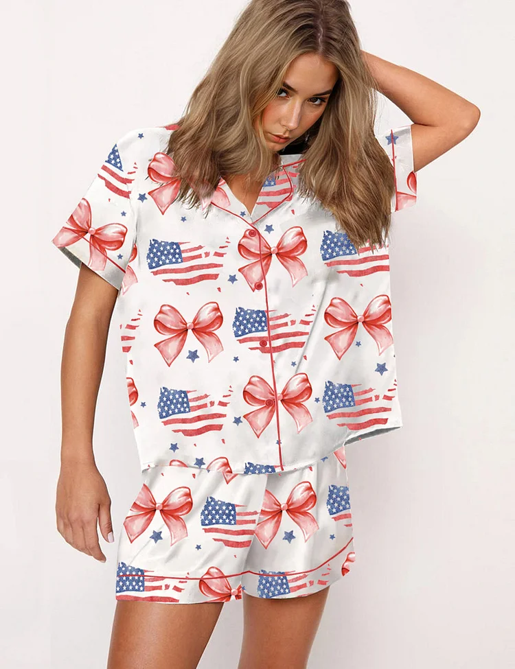 USA Flag Coquette Pajama Set