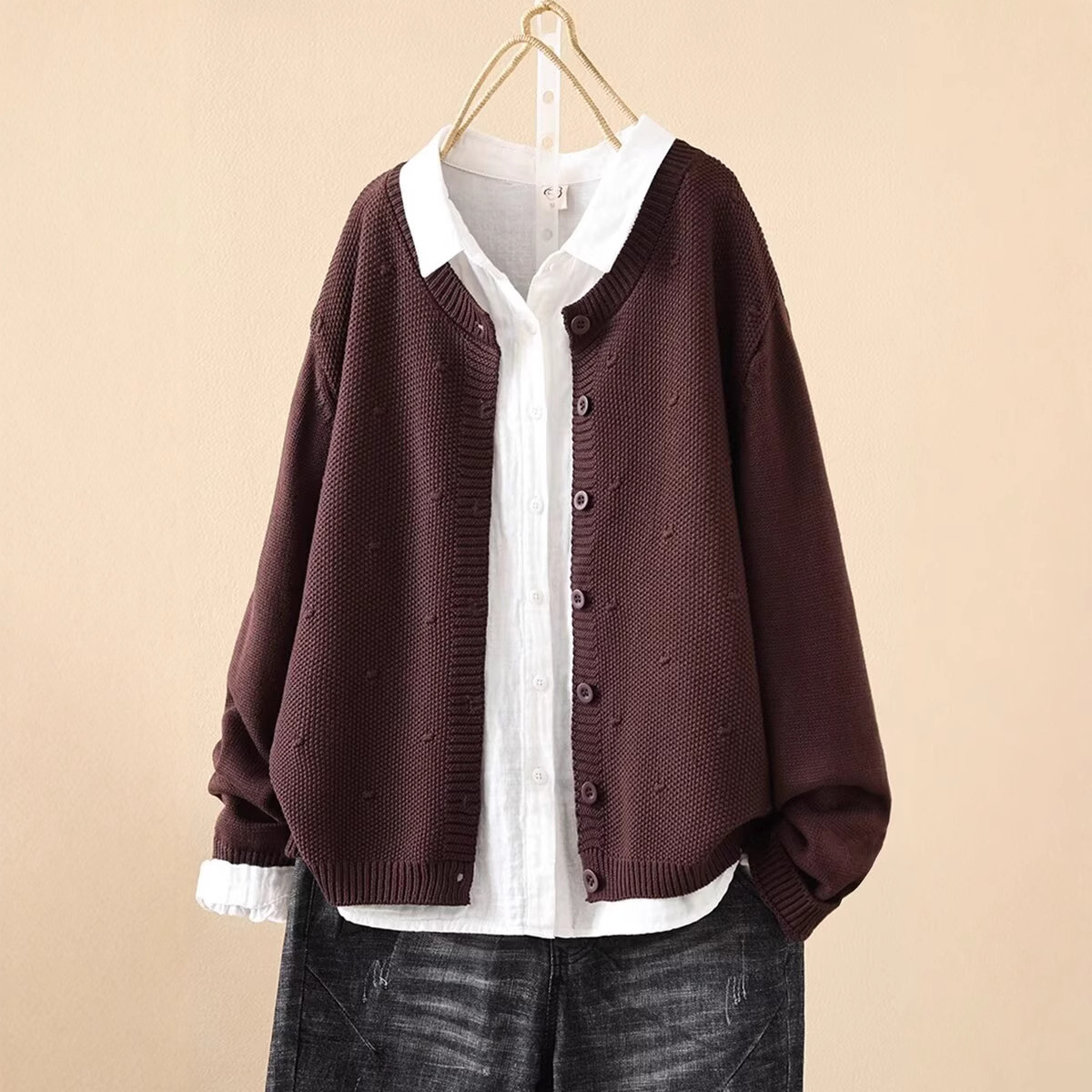 Chicfifth Sweater Women Winter Long Sleeve High Quality Autumn Vintage Top Knitted Cardigan