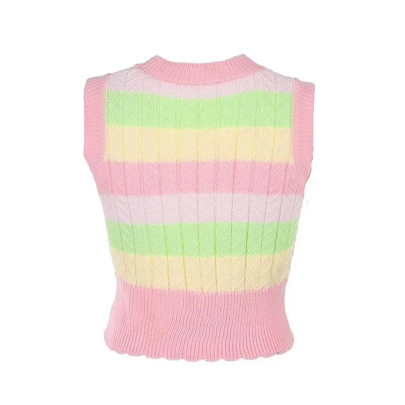 Ava Rainbow Sweater Vest 丨KISS KIWI