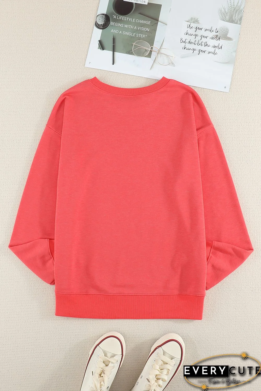 Plain Crew Neck Pullover Sweatshirt