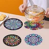 4PCS Wooden Diamond Painted Placemats for Dining Table Decor (Datura)