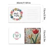 (US Local)6Pcs Retro Tulip DIY Diamond Painting Greeting Card 5D Drill Painting Card Kit
