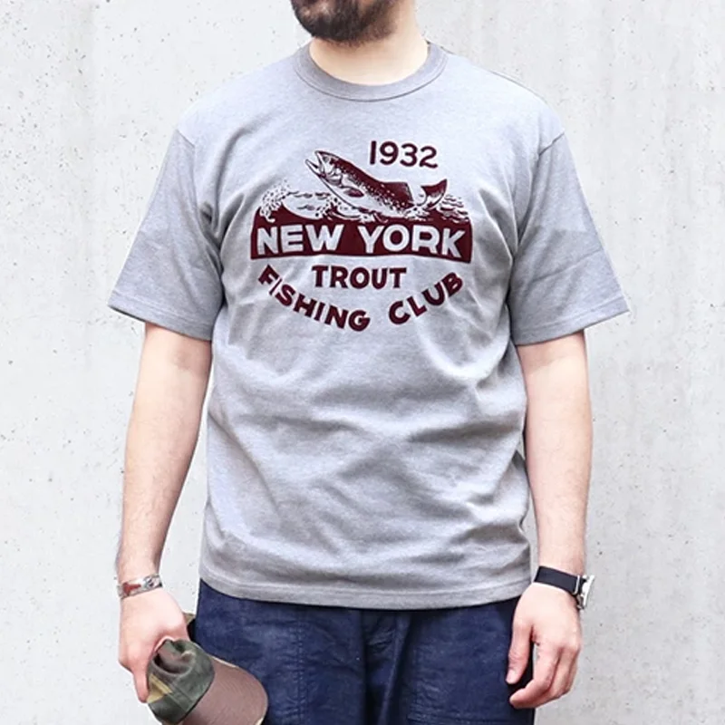Vintage Original Illustration "FISH & GAME" Fishing Club Short Sleeve T-Shirt