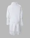 Guipure Lace Patch Shirt Dress With Cami Dress