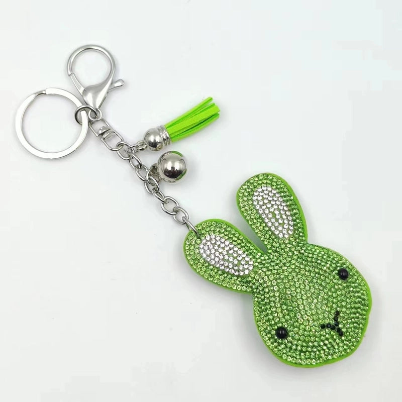 Cute Rabbit Flannel Diamond Women’s Keychain