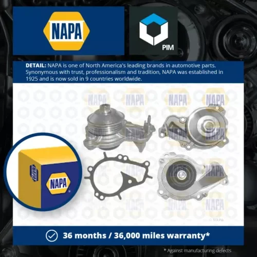 Water Pump fits PEUGEOT 208 Mk1, Mk2 1.2 2013 on Coolant NAPA 9803094380 Quality Parts