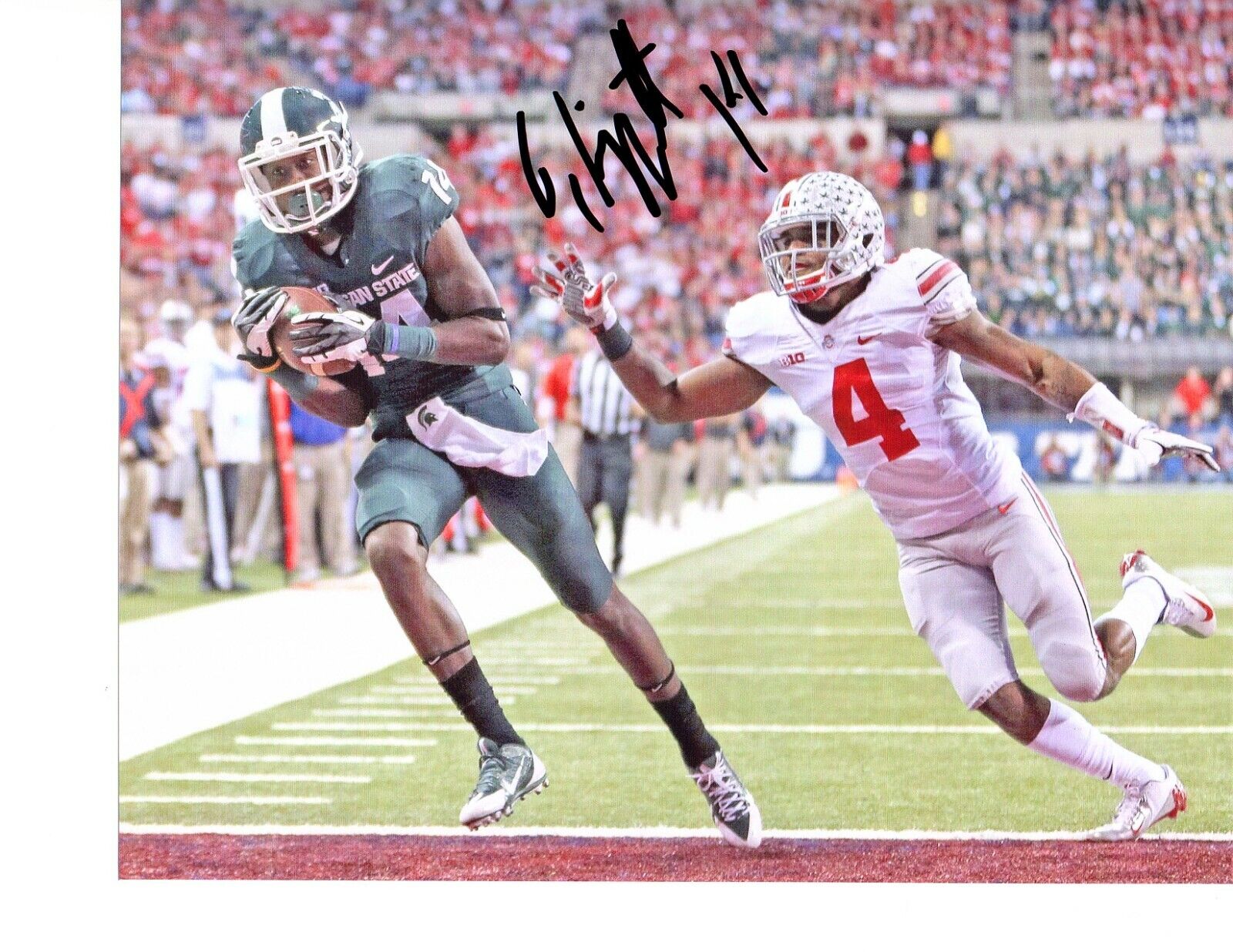 Tony Lippett Michigan State Football Signed auto 8X10 Photo Poster painting Big Ten Title TD