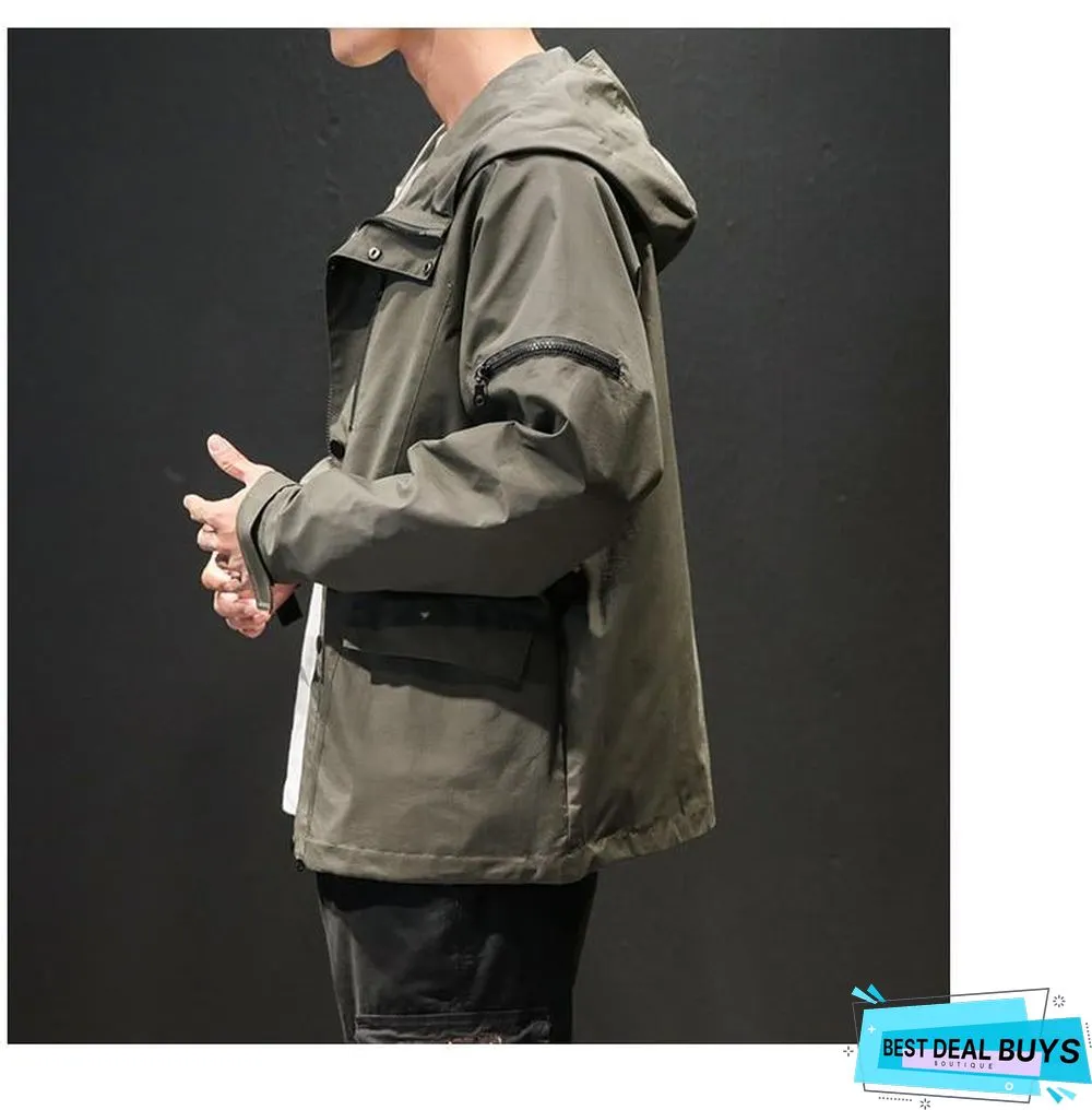 Men Windbreaker Fashion Army Tactical Men Streetwear Coat Jackets