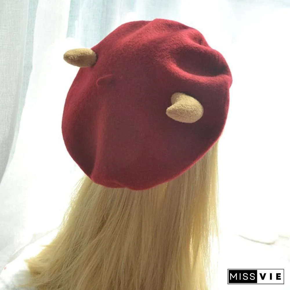 Kawaii Little Devil Horns Beret Hat