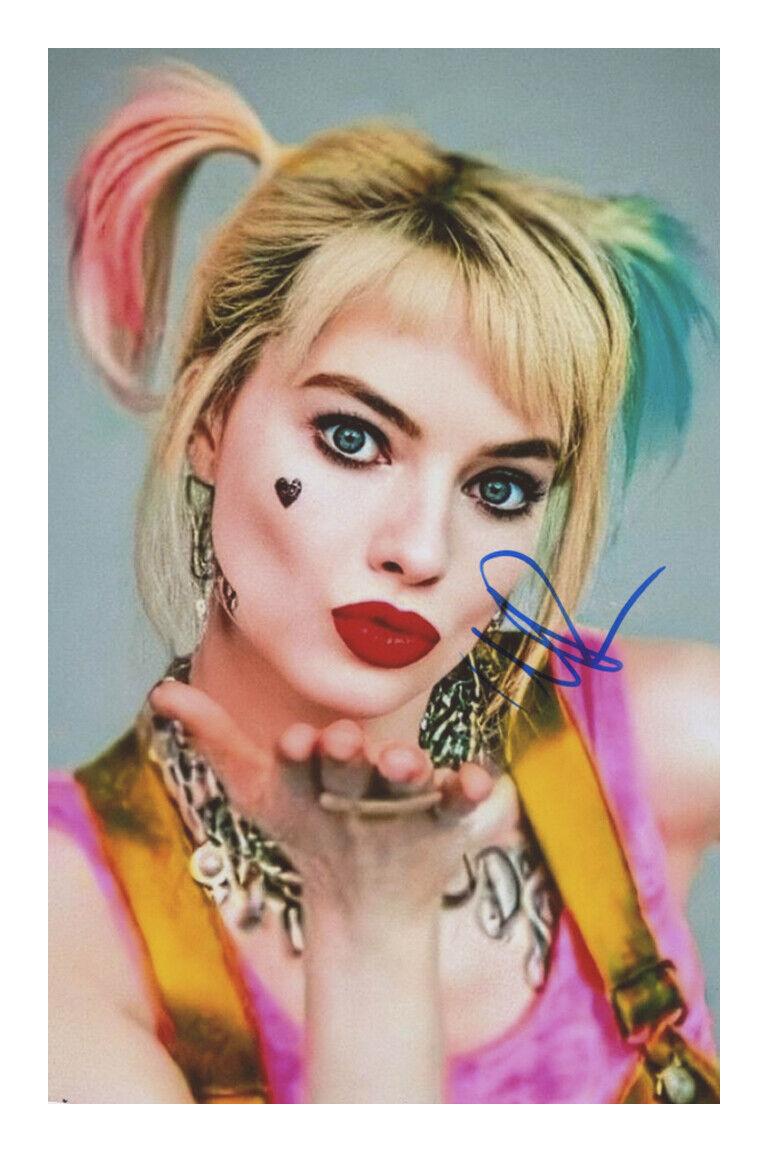 Margot Robbie Harley Quinn Signed A4 Photo Poster painting Print Birds of Prey Suicide Squad