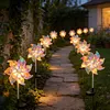 Solar Rainbow Pinwheel Garden Light Waterproof Colorful Spinning Windmill Light Easy To Install for Lawn Patio Walkway Flower Bed Decor