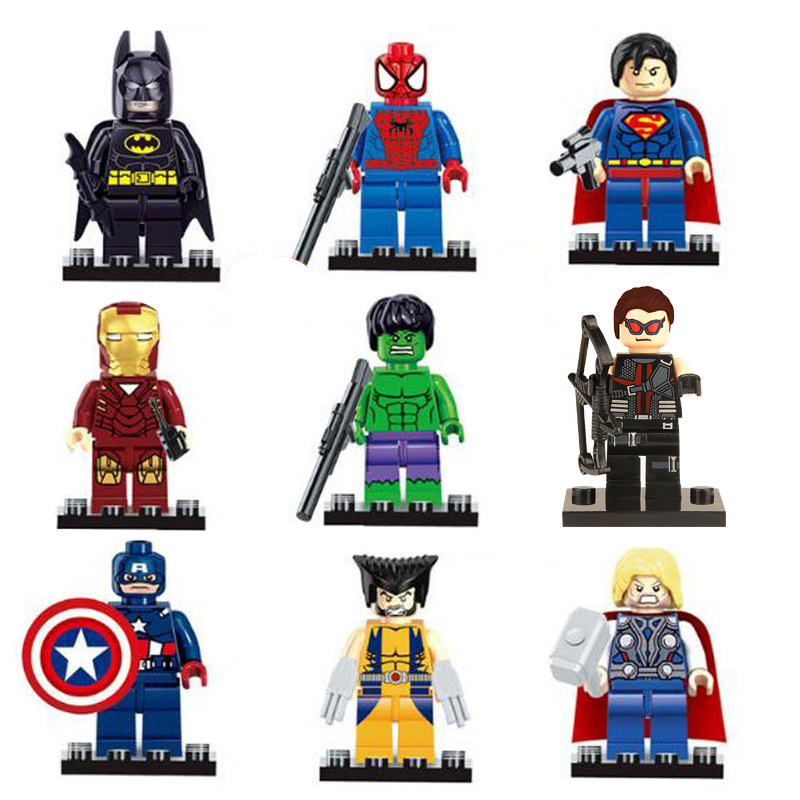 D818-D898 Hero Series Building Blocks Minifigures Small Particle Assembly Super Toys 9 pcs = 1 full set  