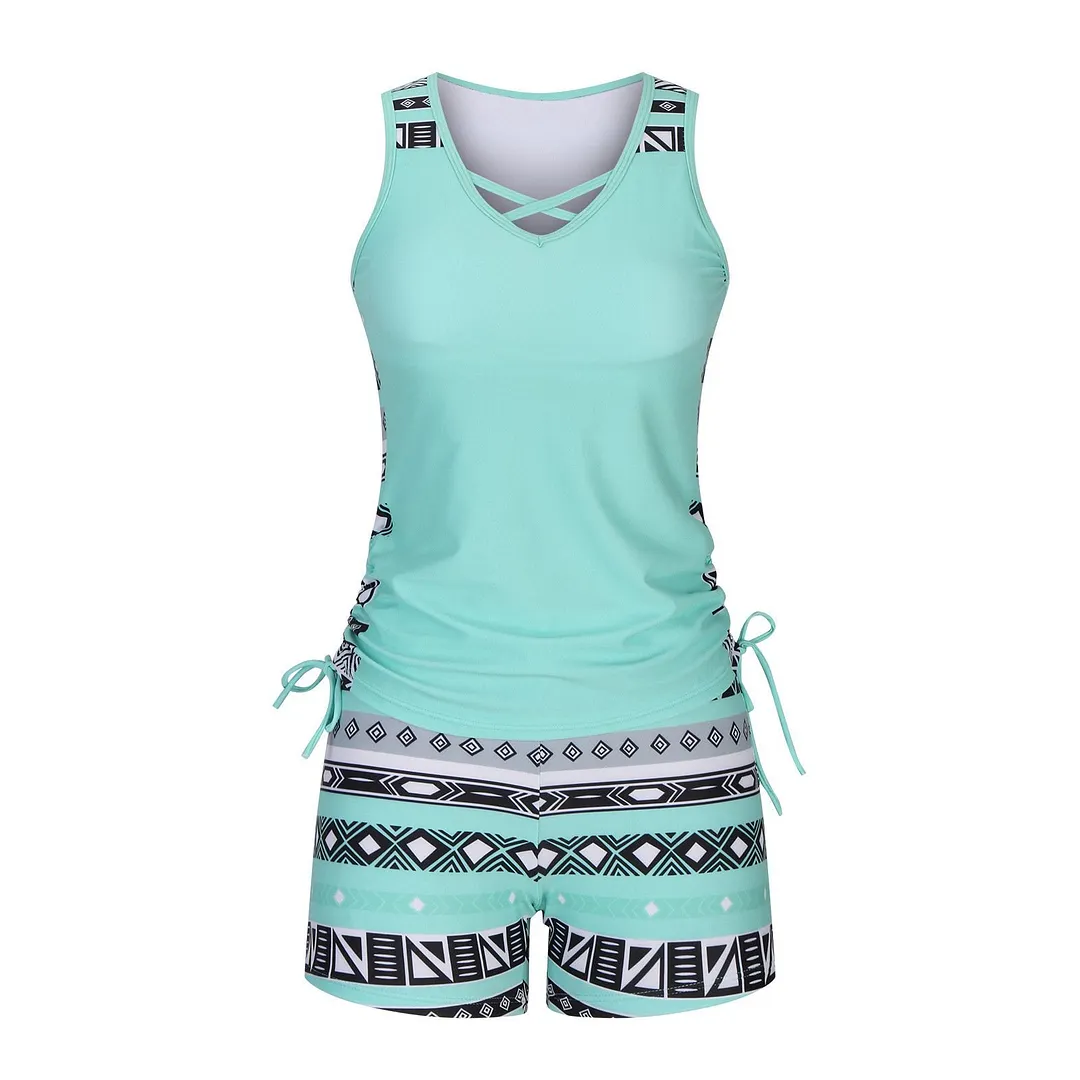 ⏰LAST DAY 60% OFF - Miraclesuit Women's Tummy Control Tankini Set with Built-In Bra &ndash; Flattering Boho Swimwear with Shorts🔥 Buy 2 Free Shipping