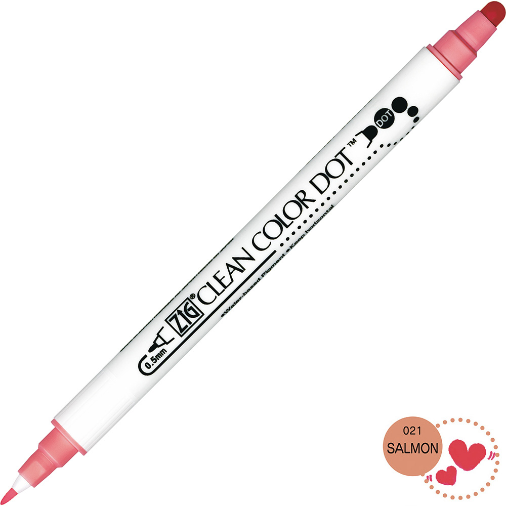 JOURNALSAY 1pc Japan Kuretake Double Head Round Dot Waterproof Watercolor Pen