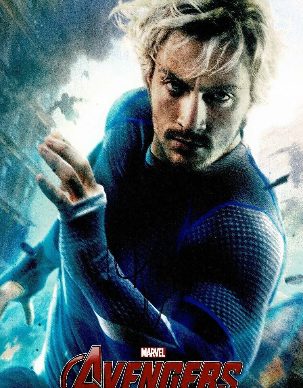 Aaron Taylor-Johnson Signed 14X11 Photo Poster painting Quicksilver 'The Avengers' AFTAL COA (B)