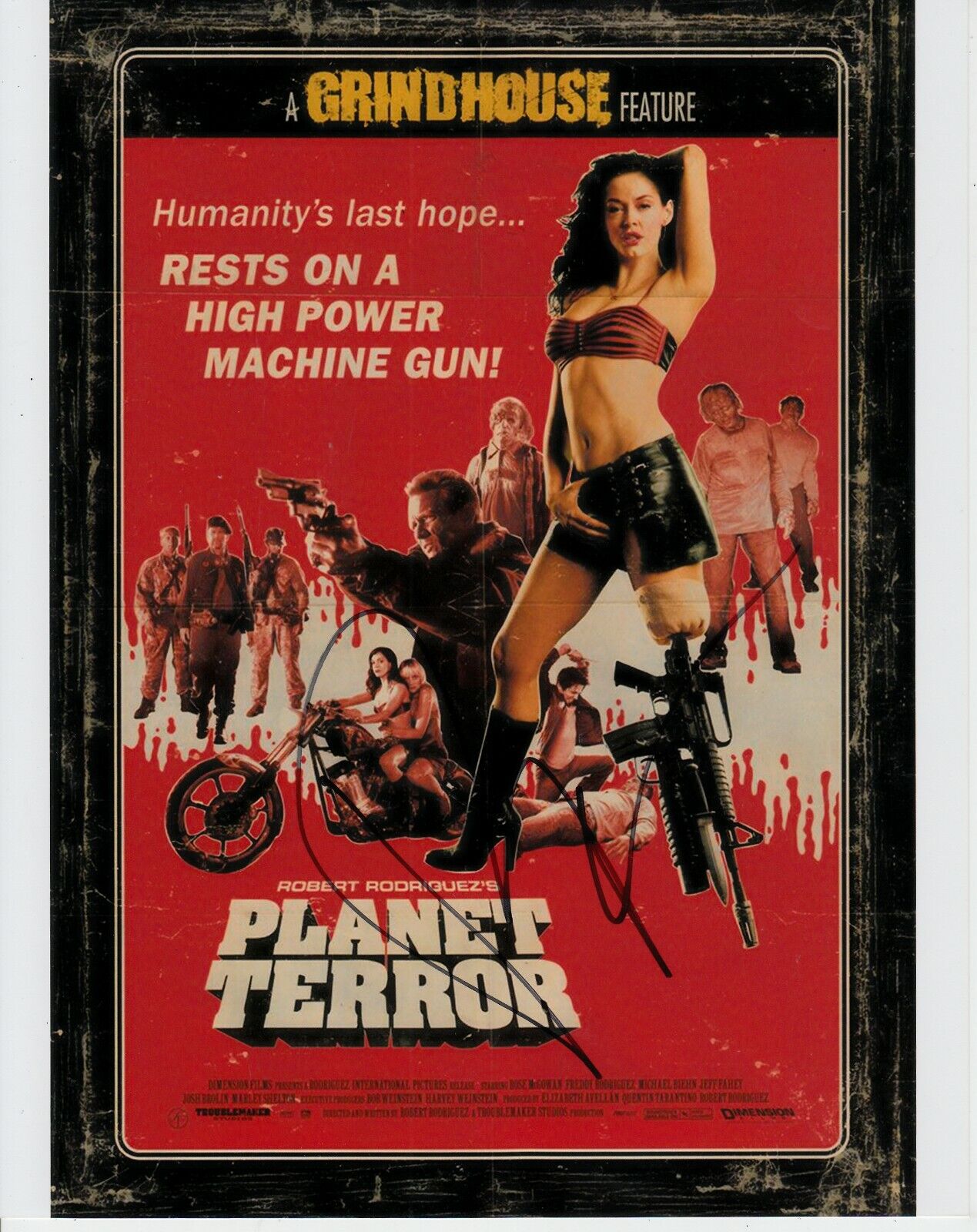 ROBERT RODRIGUEZ SIGNED PLANET TERROR Photo Poster painting UACC REG 242