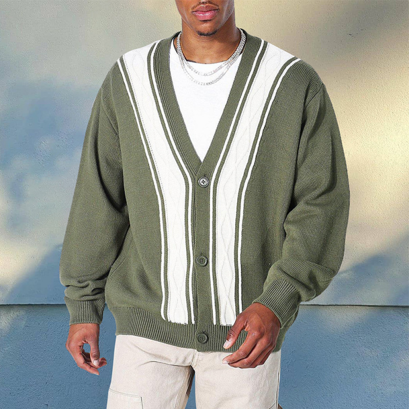 Men's Retro Casual V-neck Fall Sweater Cardigans-VESSFUL
