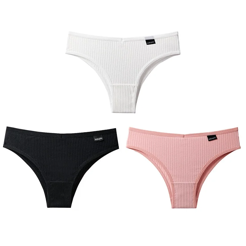Cotton Panties Female Underpants Sexy Panties for Women Briefs Underwear Comfortable Brazillian Ladies Bikini Pantys 3PCS/Set
