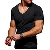 Men's Cuff Zipper Pocket Color Cotton Breathable T-Shirt by Inlyline