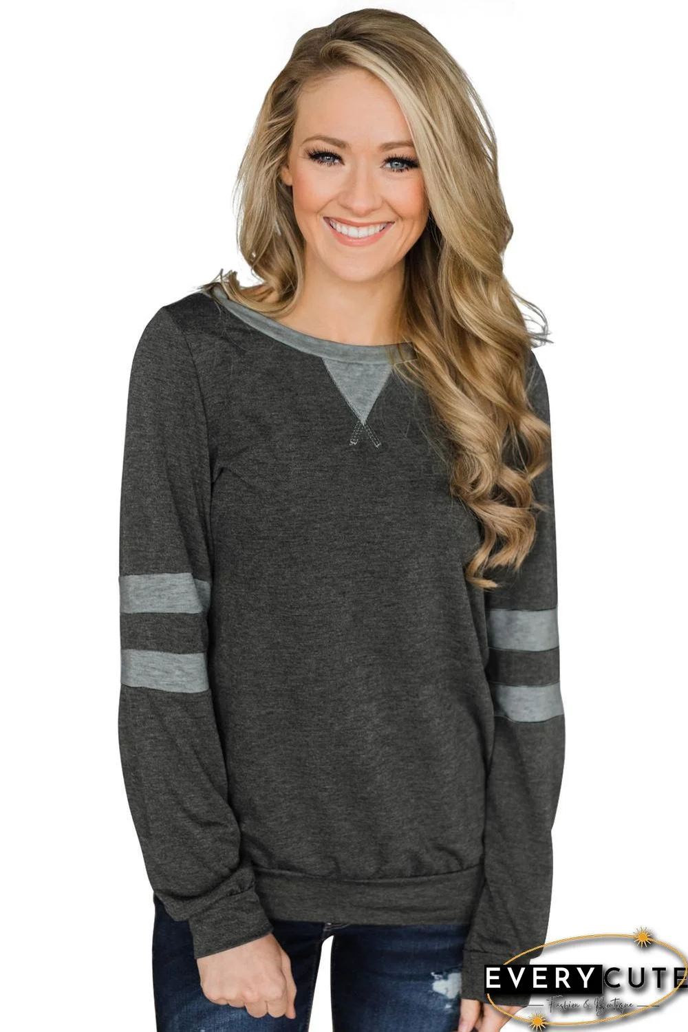 Gray Addicted To You Long Sleeve Sweatshirt