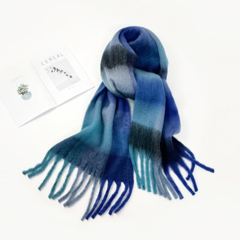 Women’s Casual Lattice Imitation Cashmere Tassel Scarf