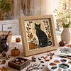 Black Cat Glass Mosaic DIY Craft Kit &ndash; Framed Halloween Wall Art