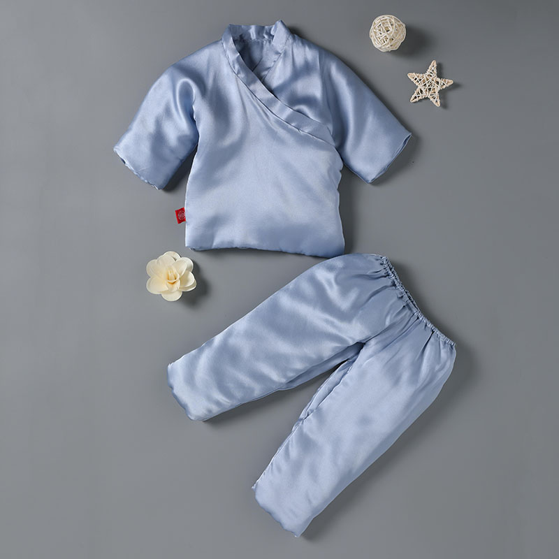 Baby Silk Padded Jacket Blue