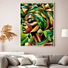 Green Girl Painting-11CT Stamped Cross Stitch 40*55cm/15.75*21.65in