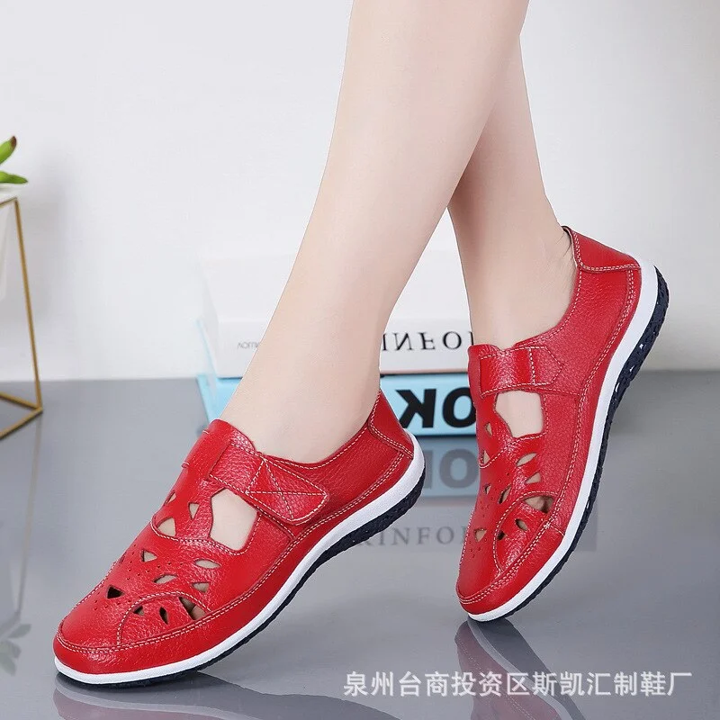 Women's Sandals 2022 Summer Genuine Leather Handmade Ladies Shoe