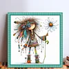 (Multi-Style) Indian Weird Girl-11CT Stamped Cross Stitch 40*40cm/15.75*15.75in tapestrymarket