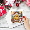 6Pcs Diamond Painting Xmas Animals Greeting Card for Holiday Party Favors