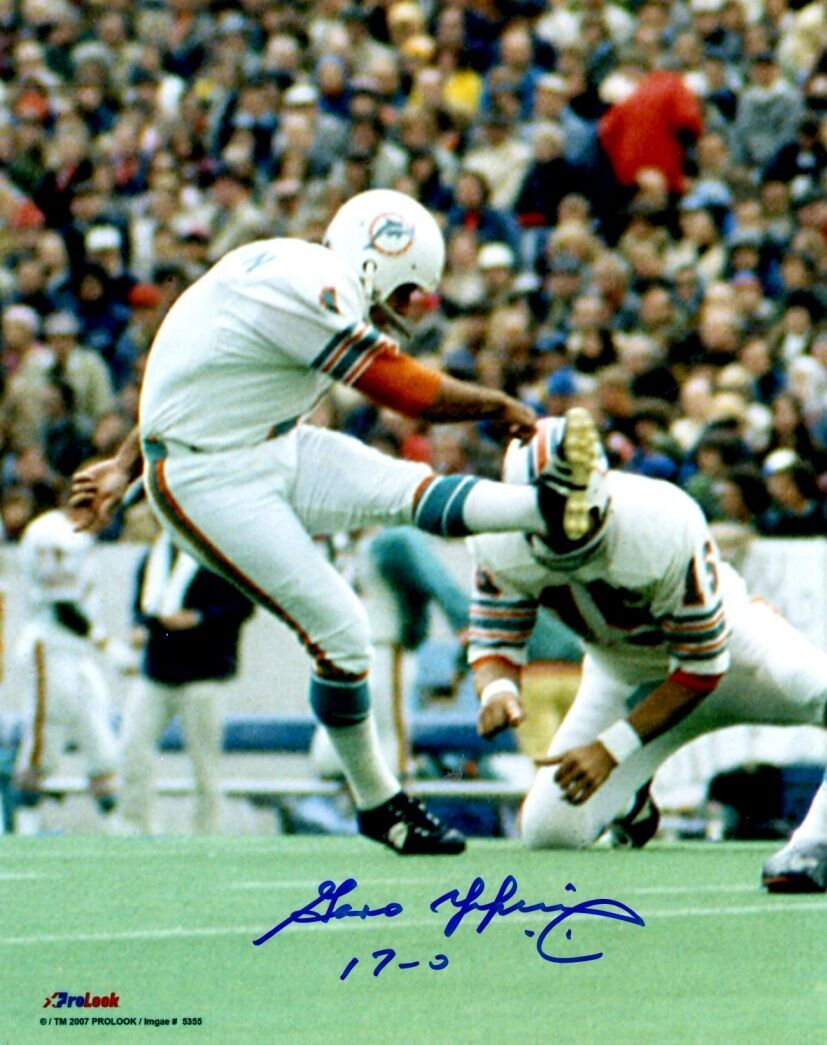 Signed 8x10 GARO YEPREMIAN Miami Dolphins Autographed Photo Poster painting - w/COA