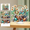 (US Only)2D Flat Easter Basket Egg DIY Desktop Diamond Art Kits Acrylic Diamond Art Decor