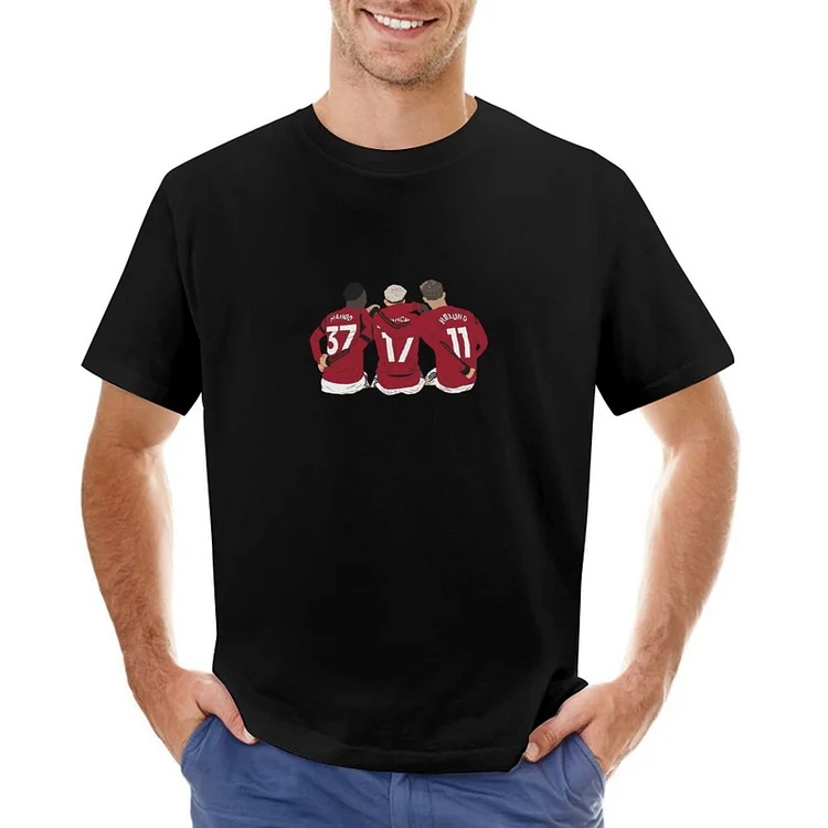 Mainoo Garnacho Inspired Hojlund Youth Trinity Minimalist Men's Soccer Culture Tee