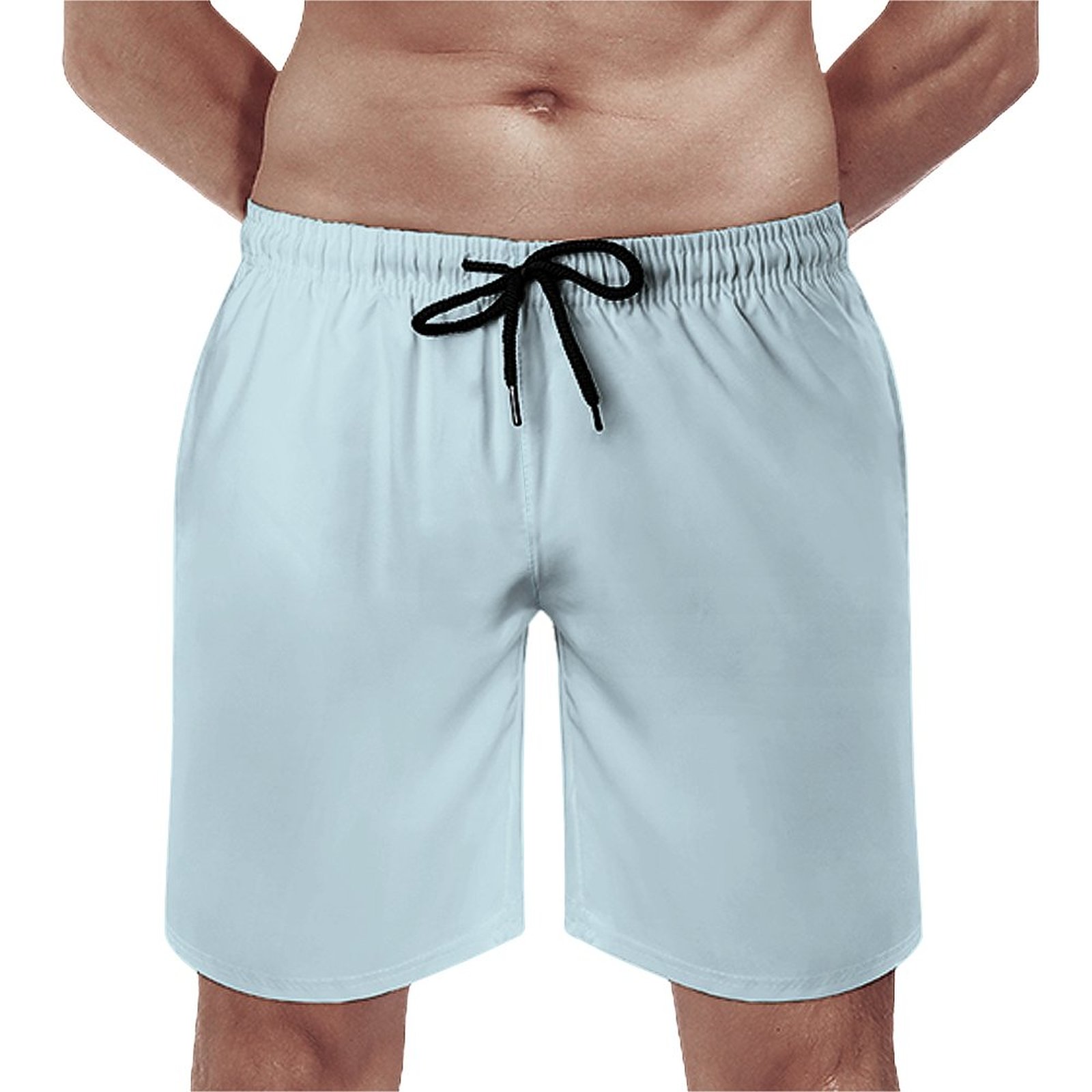 Rae Dunn Inspired In Robins Egg Blue Elegant Men's Swim Trunks Summer Board Shorts Quick Dry Beach Short with Pockets