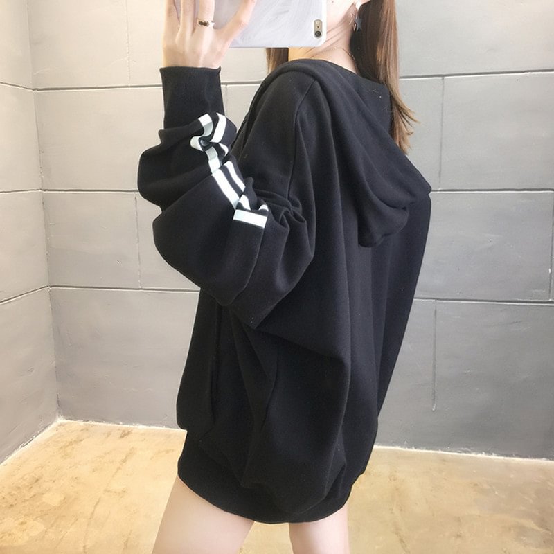 Chubby Korean Style Fleece Shirt Plus Size Women's Hooded Student Sweater Hoodies