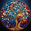 (Stamped/Counted) Glass Painting-Tree Of Life-18CT Cross Stitch 30*30cm/11.81*11.81in