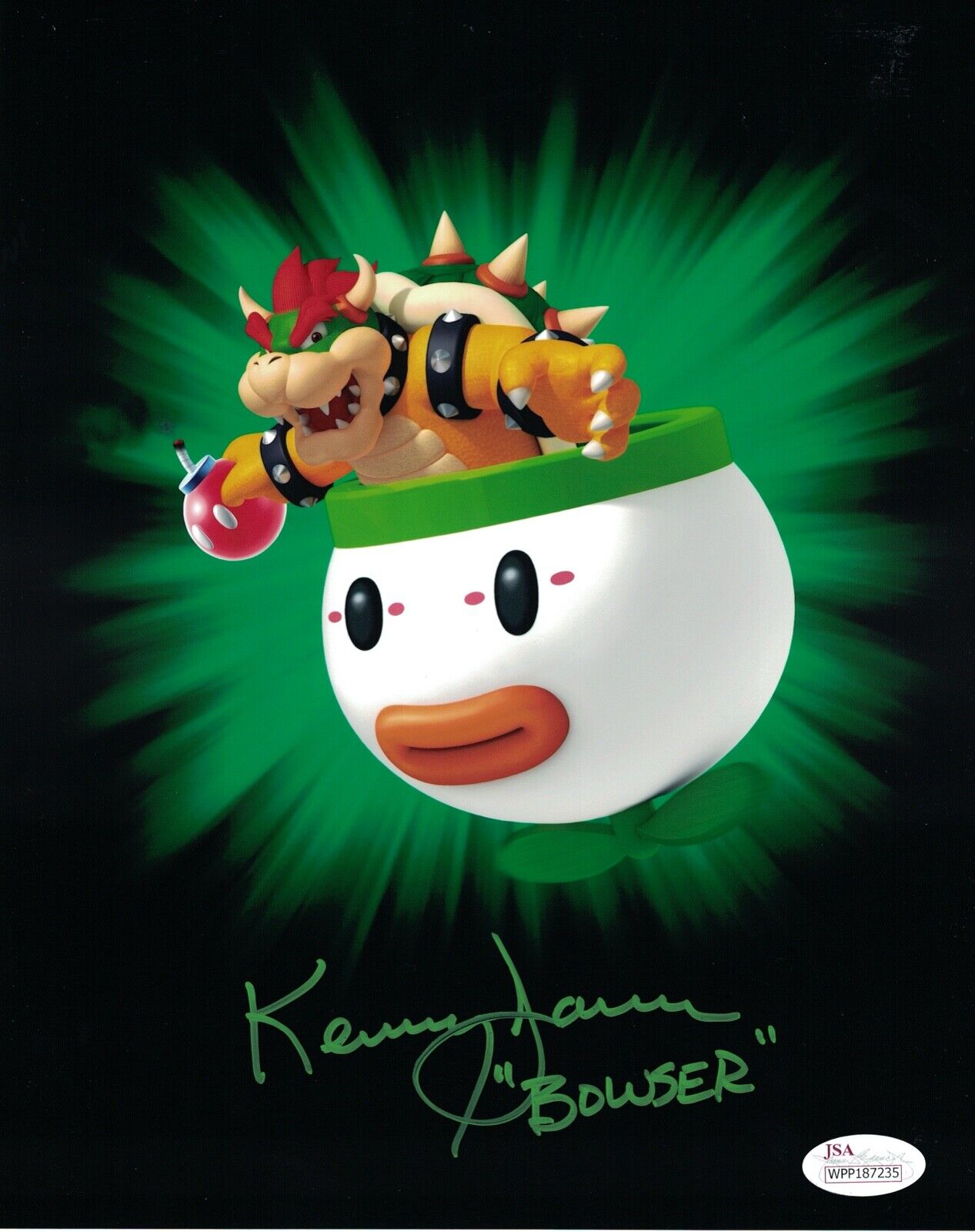 KENNY JAMES Signed BOWSER 8x10 Photo Poster painting Nintendo Super Mario Autograph JSA COA Cert