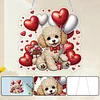 Valentine Day 2D Flat DIY Diamond Art Pendant Diamond Painting Craft Set (Puppy)