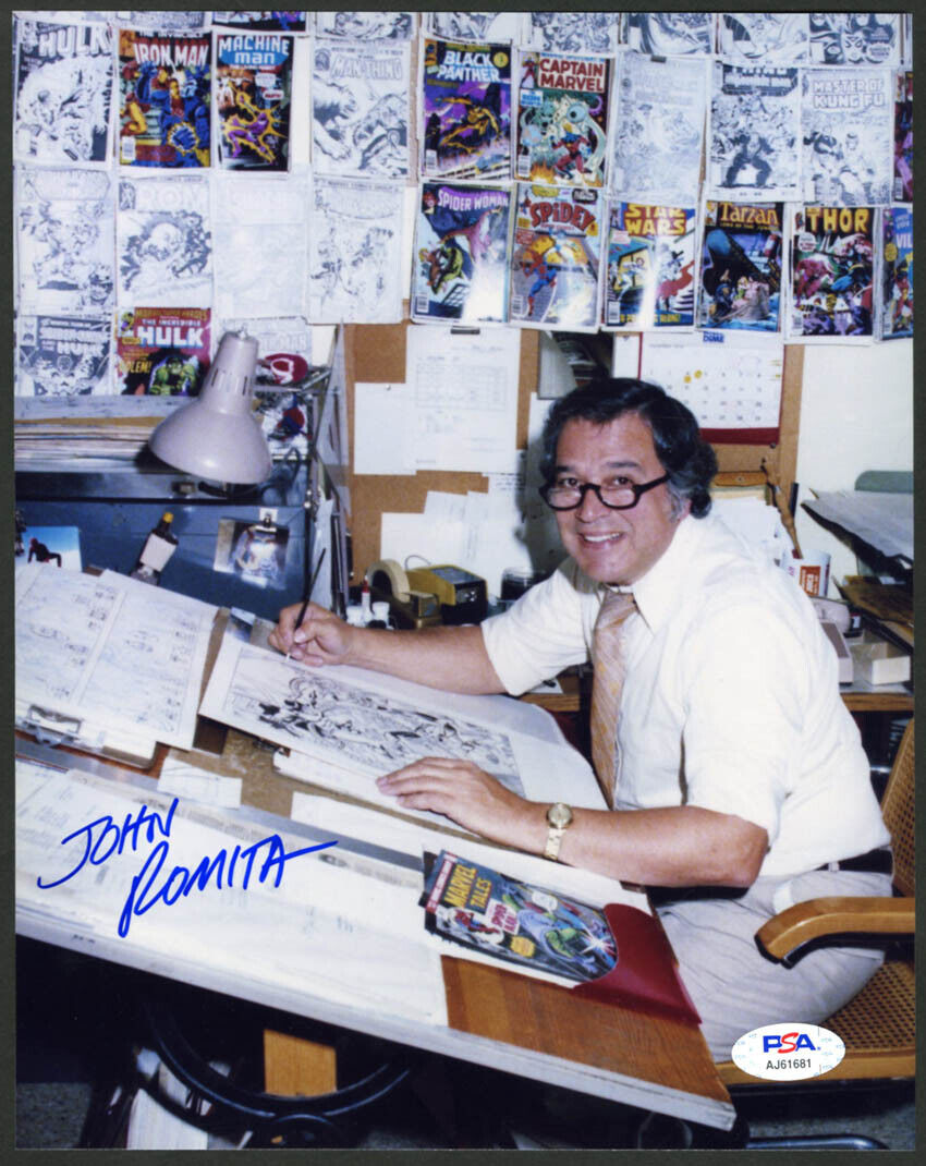 John Romita Sr. SIGNED 8x10 Photo Poster painting Amazing Spider Man Artist PSA/DNA AUTOGRAPHED